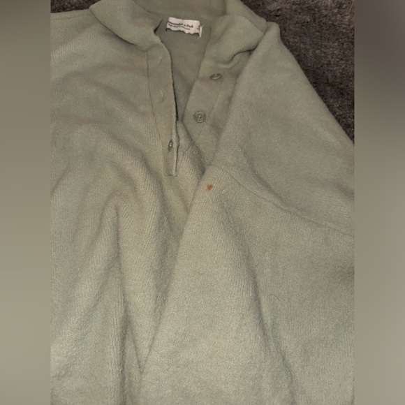abercrombie sage green super soft polo sweater quarter button up - Picture 9 of 12
